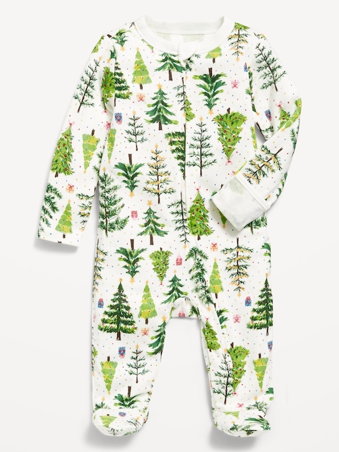 2-Way-Zip Sleep & Play Footed One-Piece for Baby - Christmas Tree (Match The Fam!)