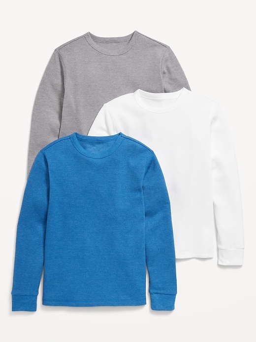 Long-Sleeve Waffle-Knit T-Shirt for Boys