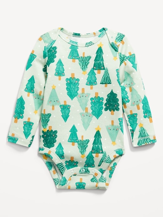 Image number 1 showing, Printed Long-Sleeve Bodysuit for Baby