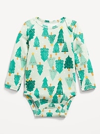 Image number 1 showing, Printed Long-Sleeve Bodysuit for Baby