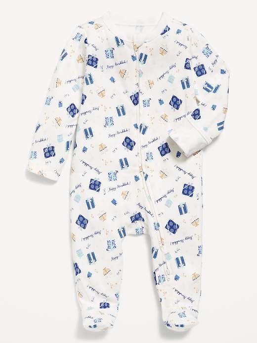 Image number 1 showing, 2-Way-Zip Sleep & Play Footed One-Piece for Baby
