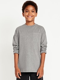 Image number 1 showing, Oversized Long-Sleeve Pocket T-Shirt for Boys