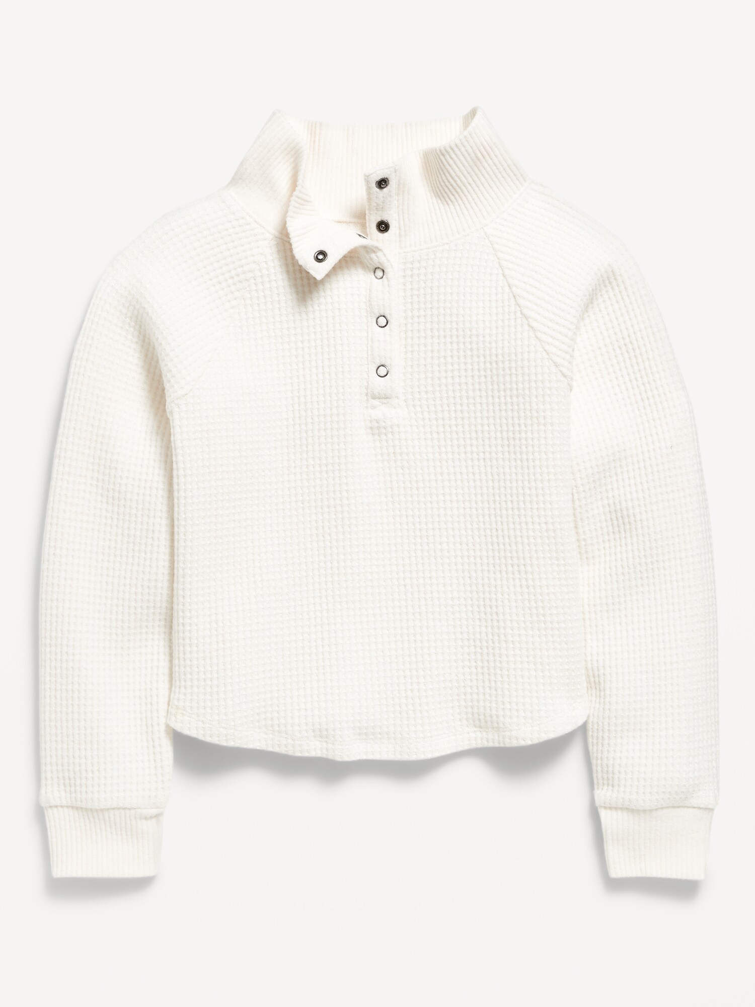 Топ Old Navy CozePlush Waffle Knit Henley Top для девочек, цвет: Creme De La Creme — фото 2