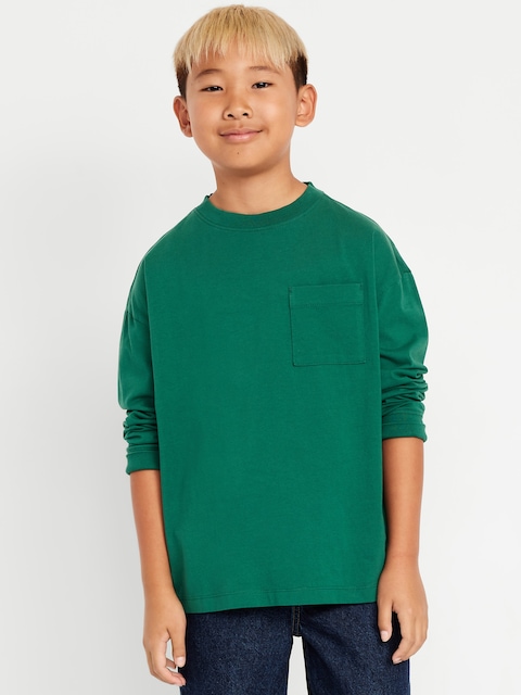 Oversized Long-Sleeve Pocket T-Shirt for Boys - Botanica