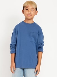 Image number 1 showing, Oversized Long-Sleeve Pocket T-Shirt for Boys