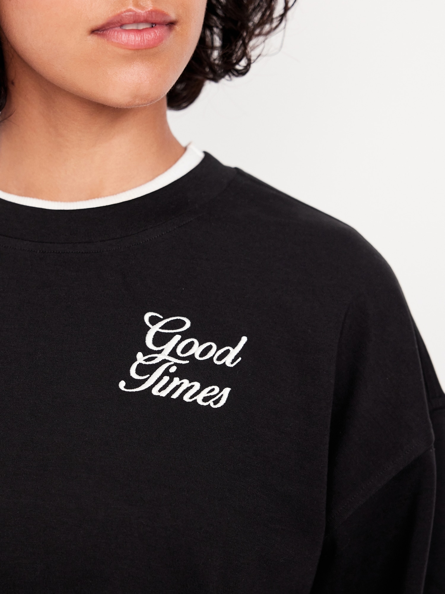 Dynamic Fleece Oversized Crop Sweatshirt | Old Navy