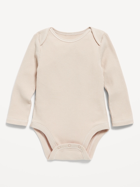 Unisex Long-Sleeve Ribbed Bodysuit for Baby - Moonsand