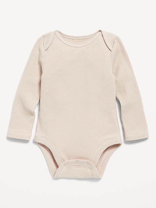 Image number 1 showing, Unisex Long-Sleeve Ribbed Bodysuit for Baby