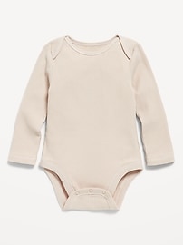 Image number 1 showing, Unisex Long-Sleeve Ribbed Bodysuit for Baby