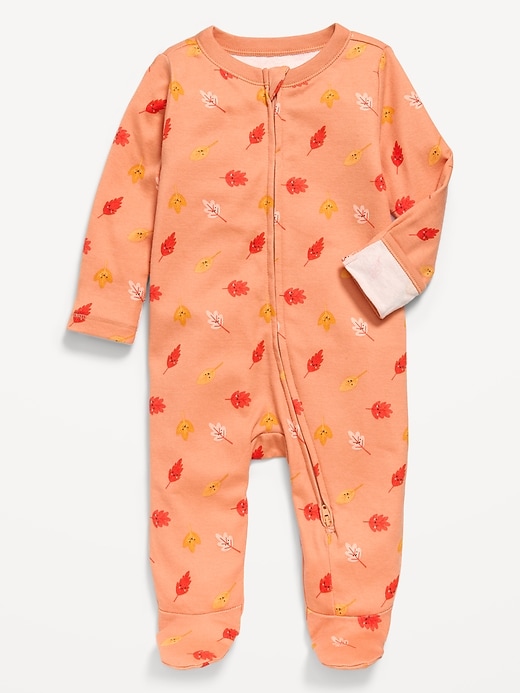 Image number 1 showing, Printed 2-Way-Zip Sleep & Play Footed One-Piece for Baby