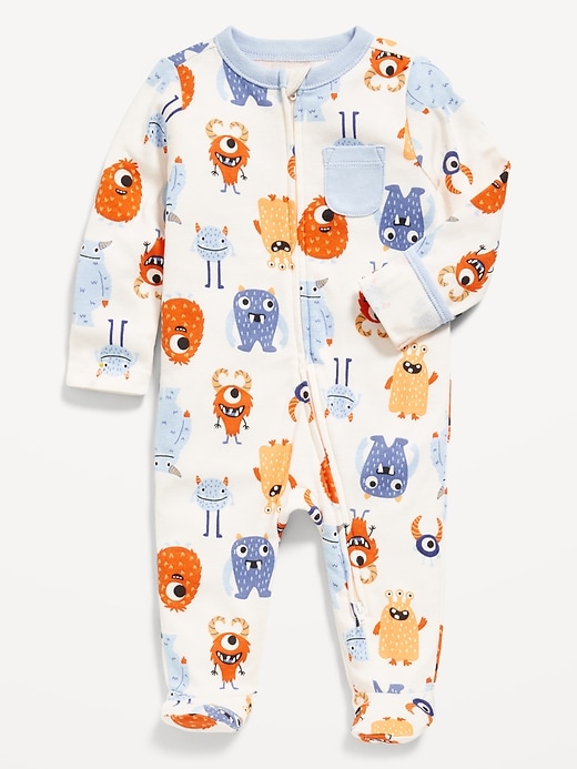 Image number 1 showing, 2-Way-Zip Sleep & Play Pocket Footed One-Piece for Baby