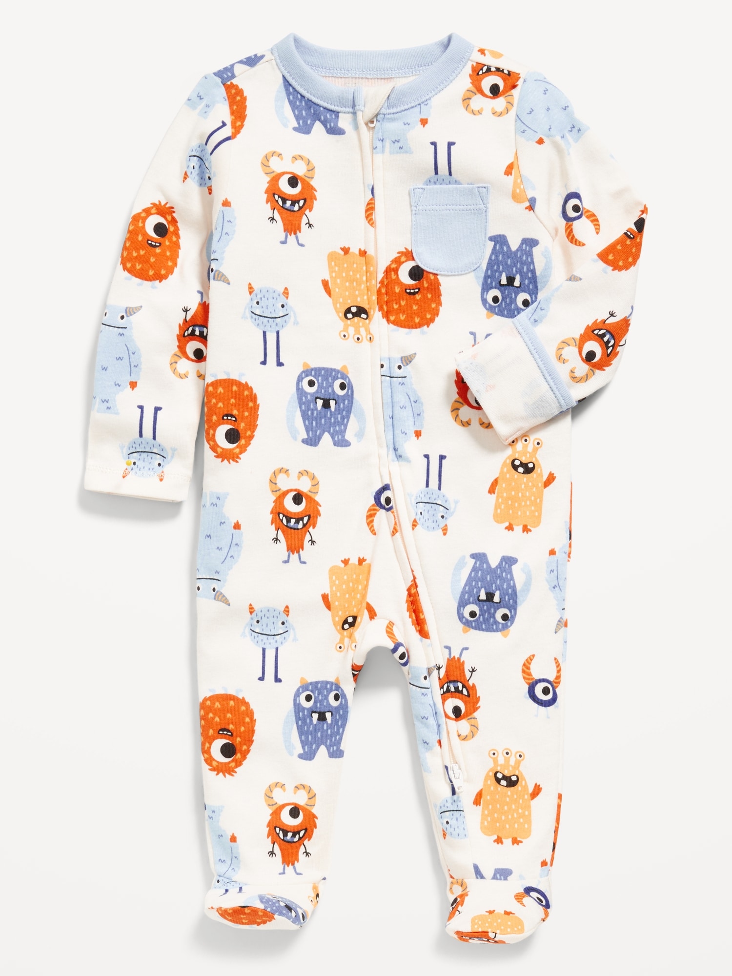 2-Way-Zip Sleep & Play Pocket Footed One-Piece for Baby