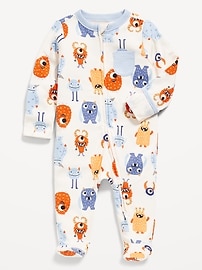Image number 1 showing, 2-Way-Zip Sleep & Play Pocket Footed One-Piece for Baby