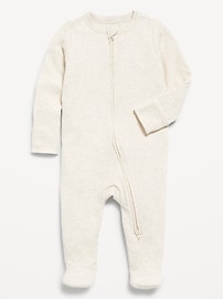 Image number 1 showing, 2-Way-Zip Sleep & Play Ribbed Footed One-Piece for Baby
