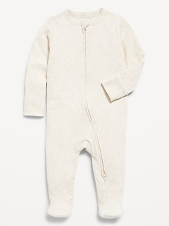 Ribbed 2-Way-Zip Sleep & Play Footed One-Piece for Baby