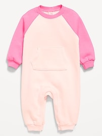 Image number 1 showing, Long-Sleeve Fleece One-Piece Jumpsuit for Baby