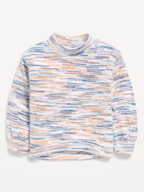 Cozy Mock-Neck Chenille Sweater for Toddler Girls