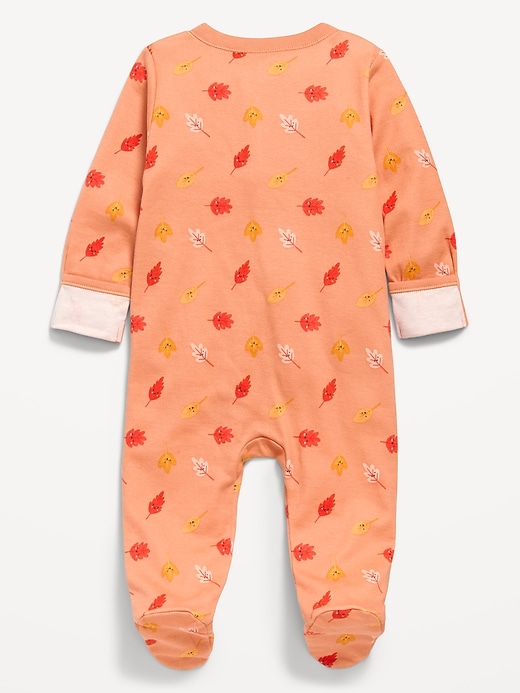 Image number 2 showing, Printed 2-Way-Zip Sleep & Play Footed One-Piece for Baby