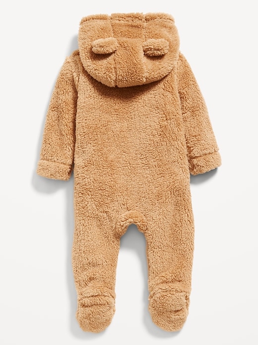 Image number 2 showing, Hooded Critter Footed Sherpa One-Piece for Baby