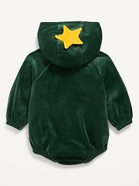 Image number 2 showing, Unisex "Holiday Tree" Costume Hooded One-Piece Romper for Baby