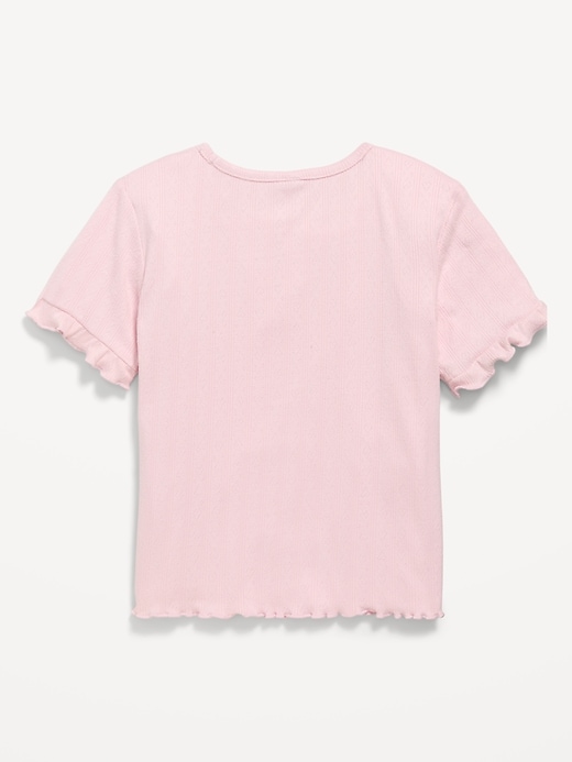Image number 2 showing, Short-Sleeve Pointelle-Knit Top for Toddler Girls