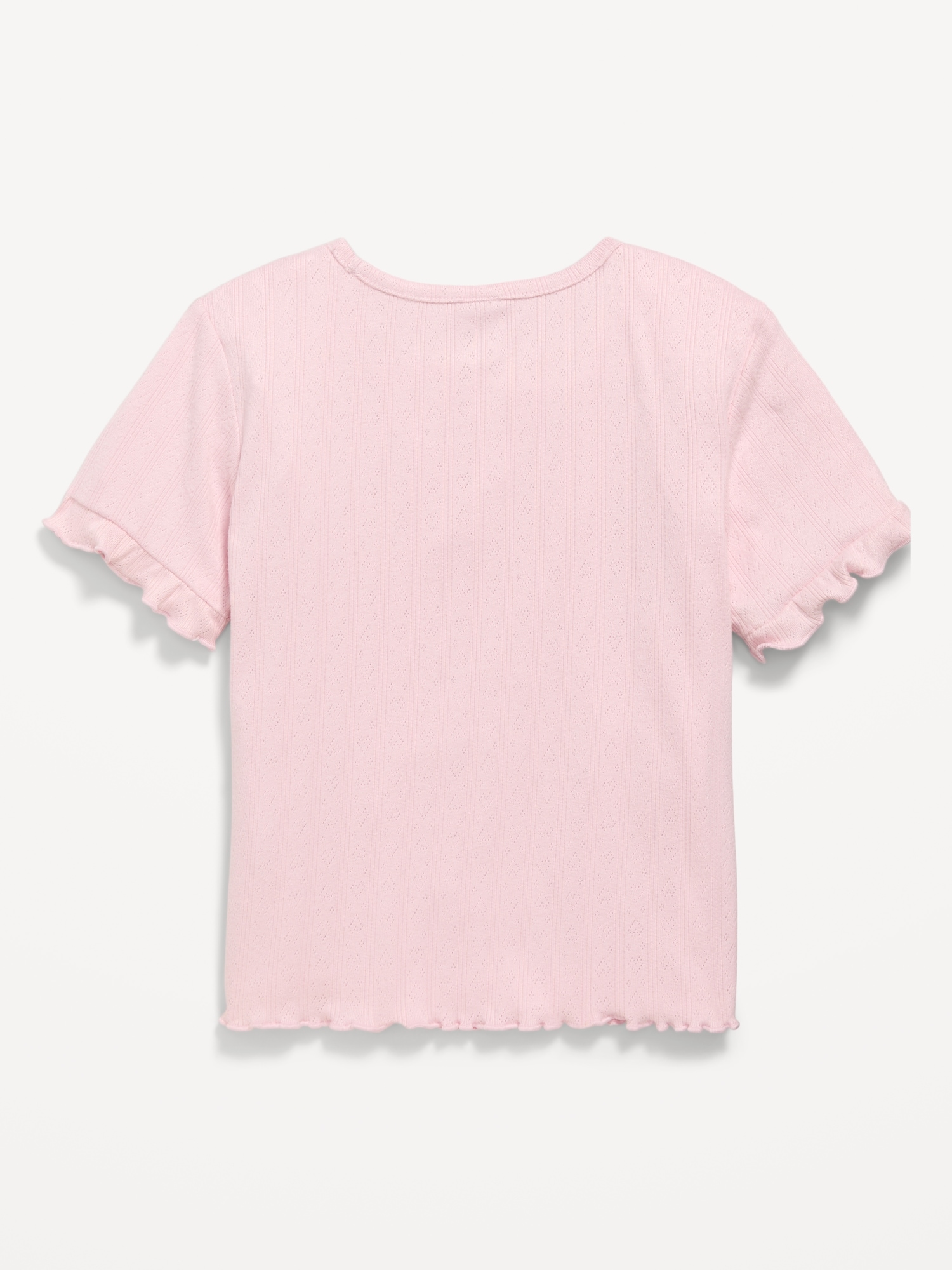 Short-Sleeve Pointelle-Knit Top for Toddler Girls