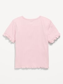 Image number 2 showing, Short-Sleeve Pointelle-Knit Top for Toddler Girls