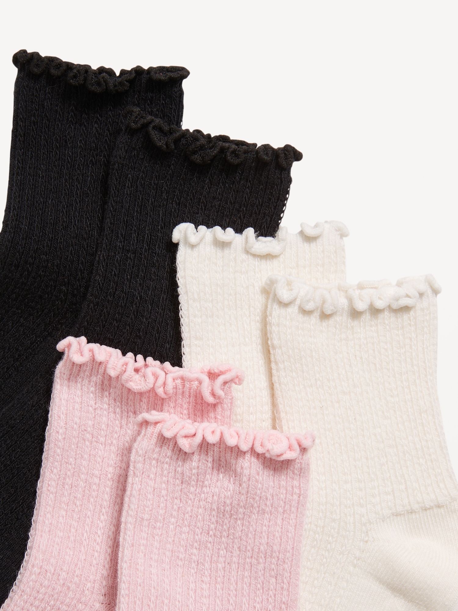Ruffle-Cuff Crew Socks 3-Pack for Toddler & Baby