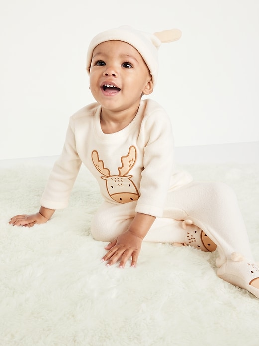 Image number 1 showing, Microfleece Graphic 3-Piece Layette Set for Baby