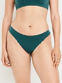 Image number 5 showing, Low-Rise No-Show Scalloped Thong Underwear