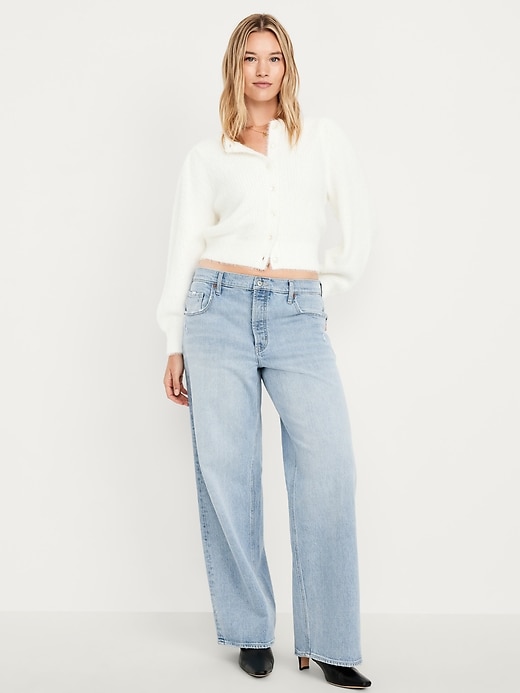 Image number 4 showing, Mid-Rise Slouchy Wide-Leg Jeans