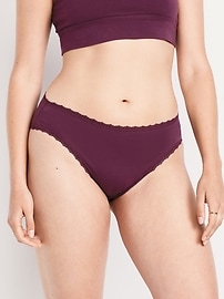 Image number 4 showing, High-Waisted Lace-Trim Bikini Underwear