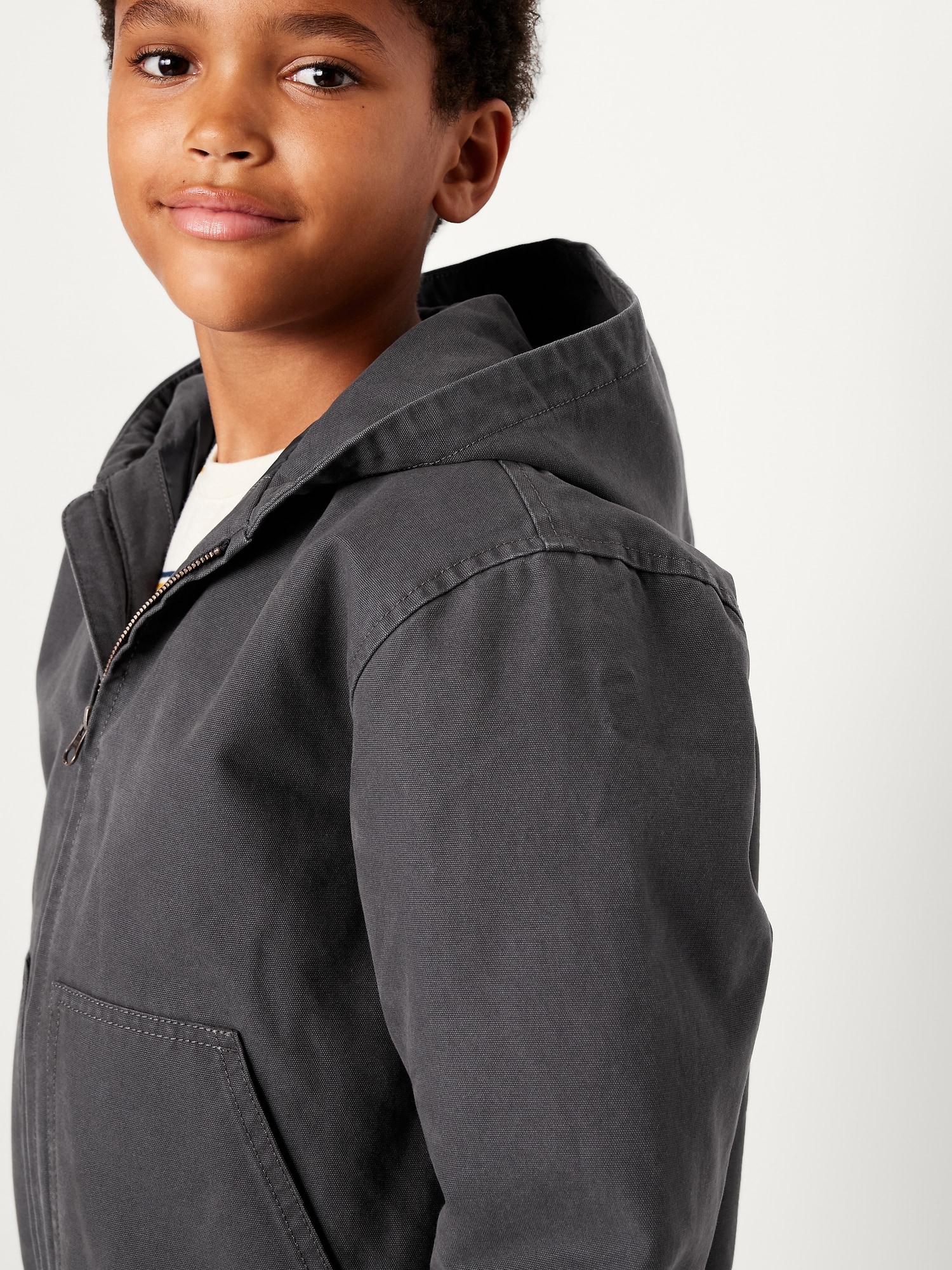 Hooded Canvas Jacket for Boys