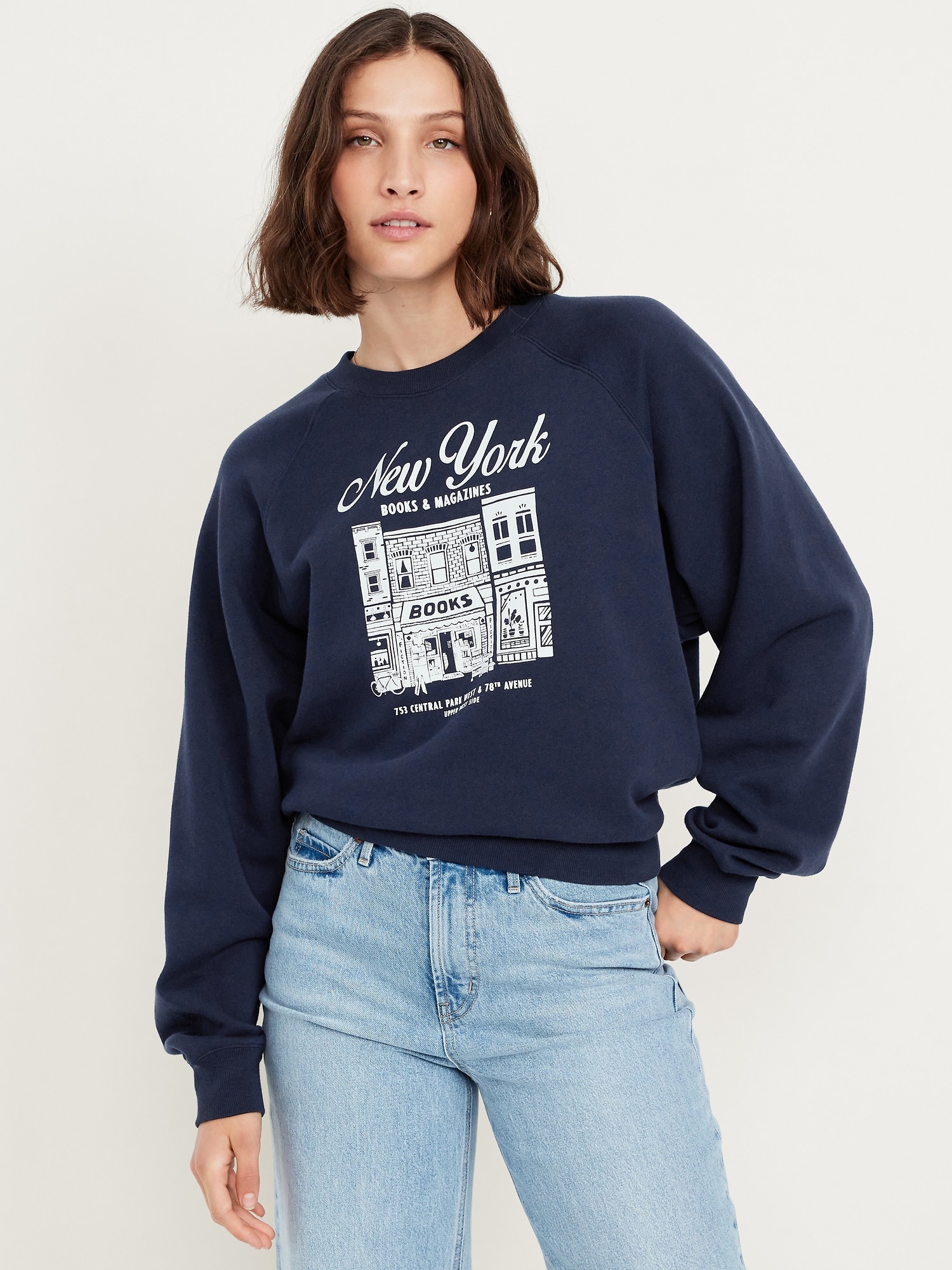 SoComfy Oversized Graphic Raglan Sweatshirt