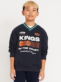 Image number 1 showing, Oversized V-Neck Graphic Sweatshirt for Boys