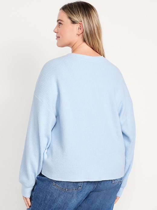 Image number 7 showing, Oversized Cozy Waffle Henley Top