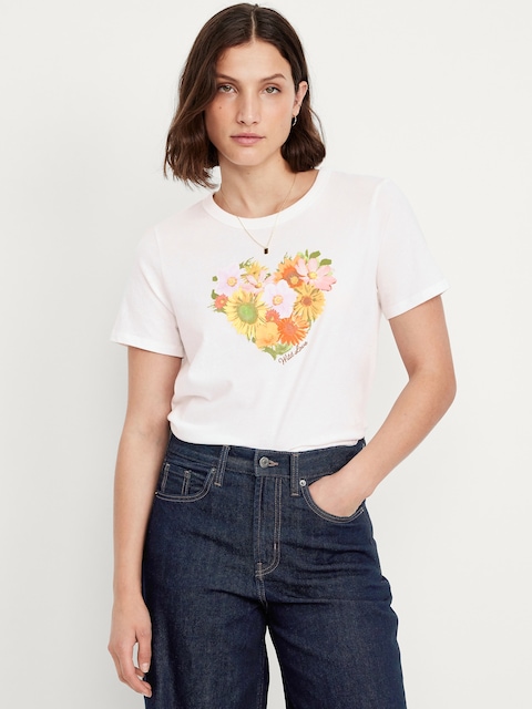EveryWear Crew-Neck Graphic T-Shirt - Calla Lilies