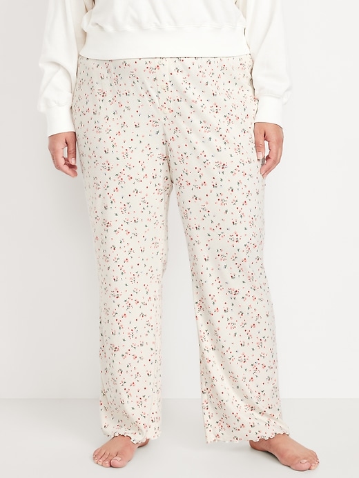 Image number 7 showing, High-Waisted Cozy Rib Pajama Pants