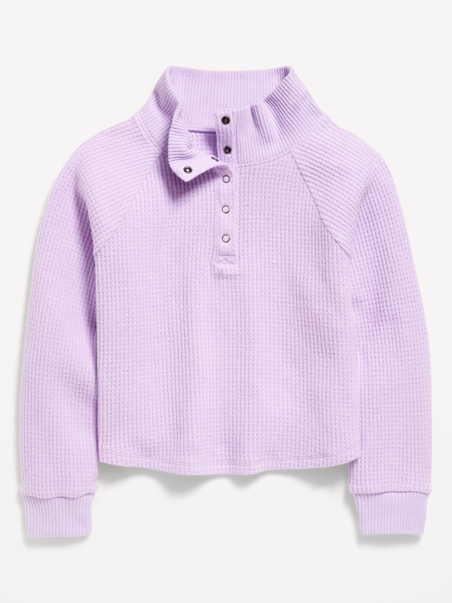CozePlush Waffle-Knit Henley Top for Girls