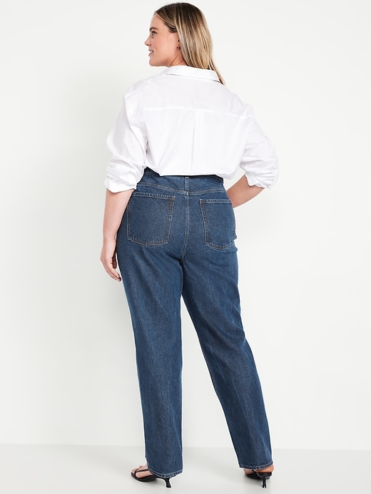 Image number 7 showing, Extra High-Waisted Studded Straight Jeans