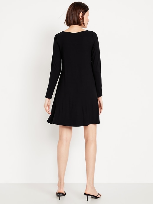 Image number 2 showing, Long-Sleeve Mini Swing Dress