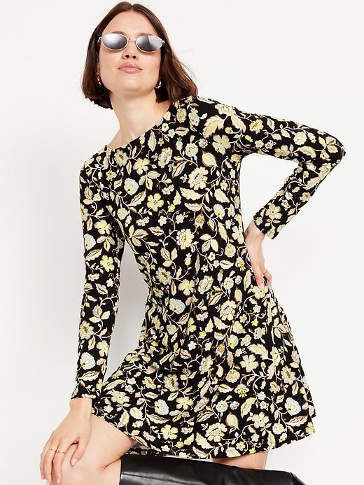 Image number 3 showing, Long-Sleeve Mini Swing Dress