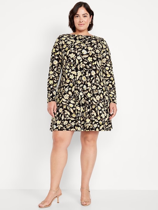 Image number 5 showing, Long-Sleeve Mini Swing Dress