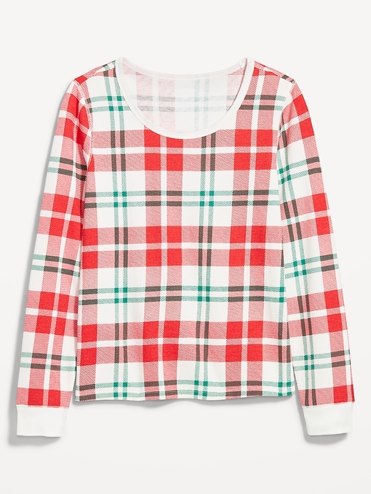 Image number 7 showing, Scoop-Neck Waffle Pajama Top for Women