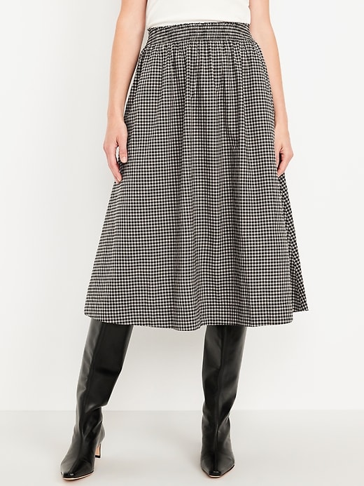Image number 2 showing, Smocked-Waist Plaid Midi Skirt