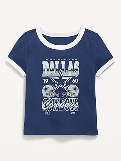 Dallas Cowboys Fitted Graphic Ringer T-Shirt for Girls