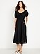 Fit & Flare Puff-Sleeve Midi Dress - image 2
