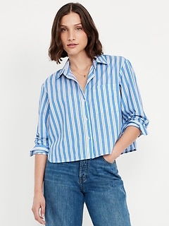 Cropped Button-Down Shirt