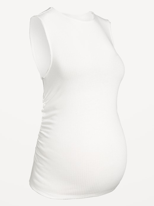 Image number 2 showing, Maternity Sleeveless High-Neck Rib Top