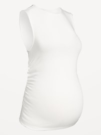 Image number 1 showing, Maternity Sleeveless High-Neck Rib Top